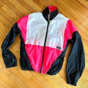 In Sport VINTAGE Women’s (M) Pink and Black Color Block Windbreaker Coat Jacket